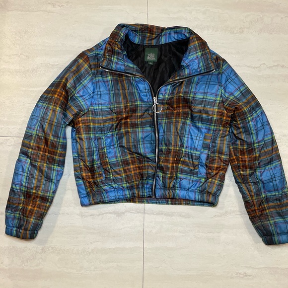 Wild Fable Blue Plaid Puffer Coat - Picture 2 of 2